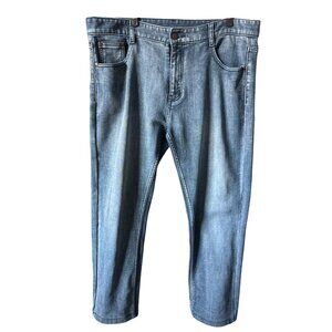 Gucci Blue Jeans Straight Fit Mid-Wash 5 Button Pockets GG Classic Size 36x27